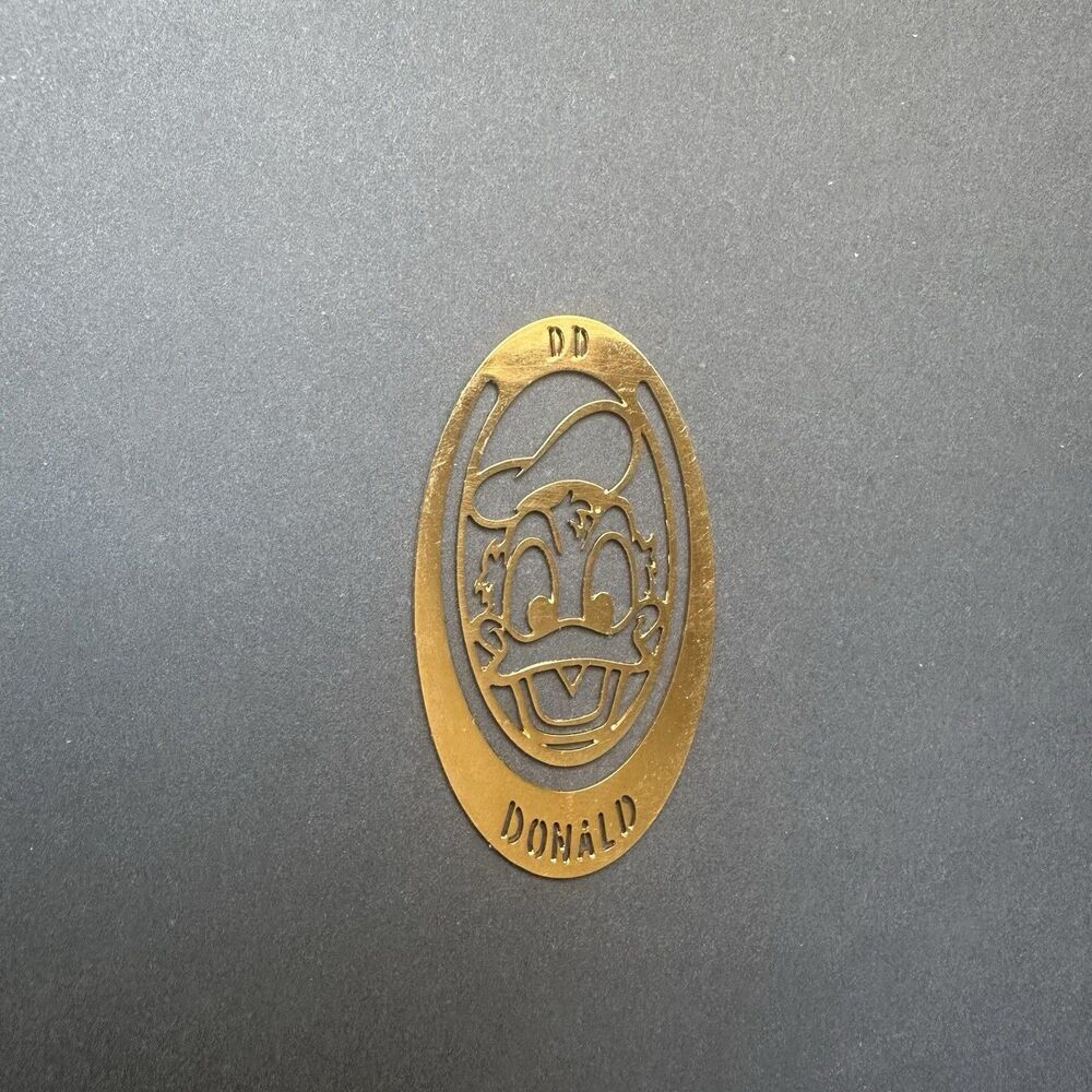 Vintage Disney Donald Duck Bookmark Flat Metal Cut-Out Silhouette Rare 1.75”